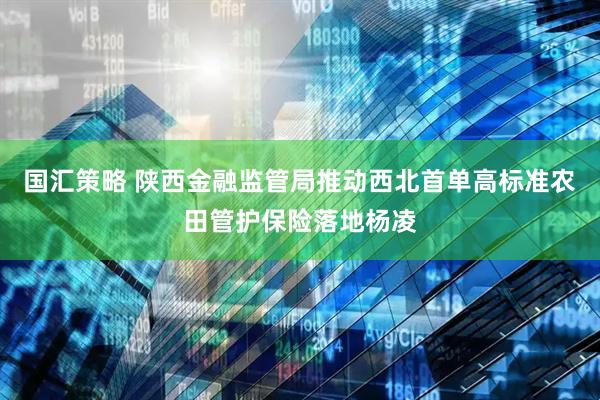 国汇策略 陕西金融监管局推动西北首单高标准农田管护保险落地杨凌
